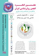 Poster of 7th congress of the iranian psychologcal association " cognition and technology "