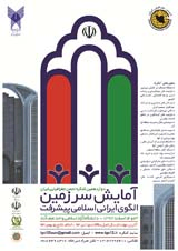 Poster of Twelfth Congress of the Geographical Association of Iran with a focus on land management, the Iranian-Islamic model of progress