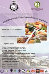 Poster of The 2nd International Congress and the 25th National Congress of Food Science and Technology
